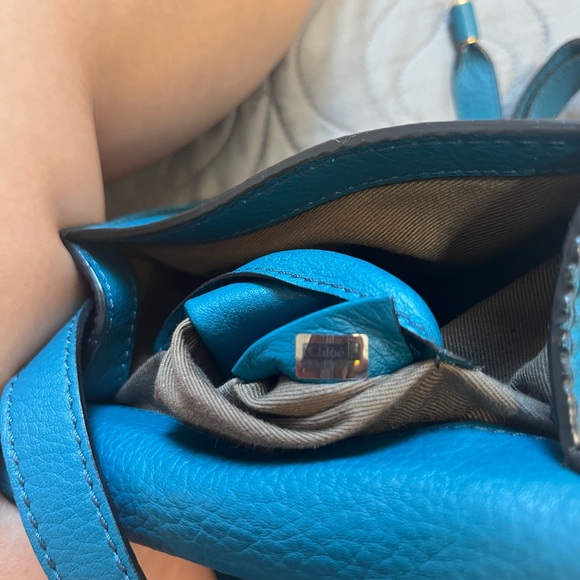 Chloe Mini Marcie Saddle Bag, Blue - 100% Authentic - Picture 14 of 15